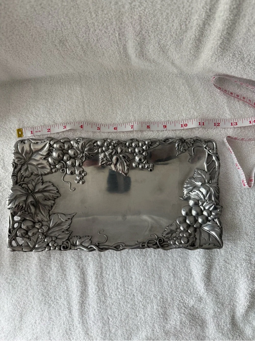 Arthur Court Silver Grape Motif Serving Tray